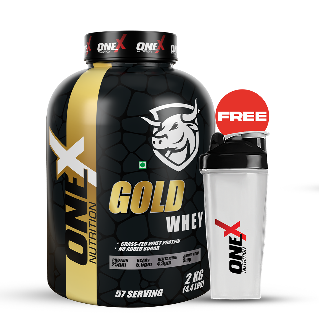 Gold Whey Protein - 25g Muscle Recovery & Growth | Premium Bodybuilding Supplement by One X Nutrition